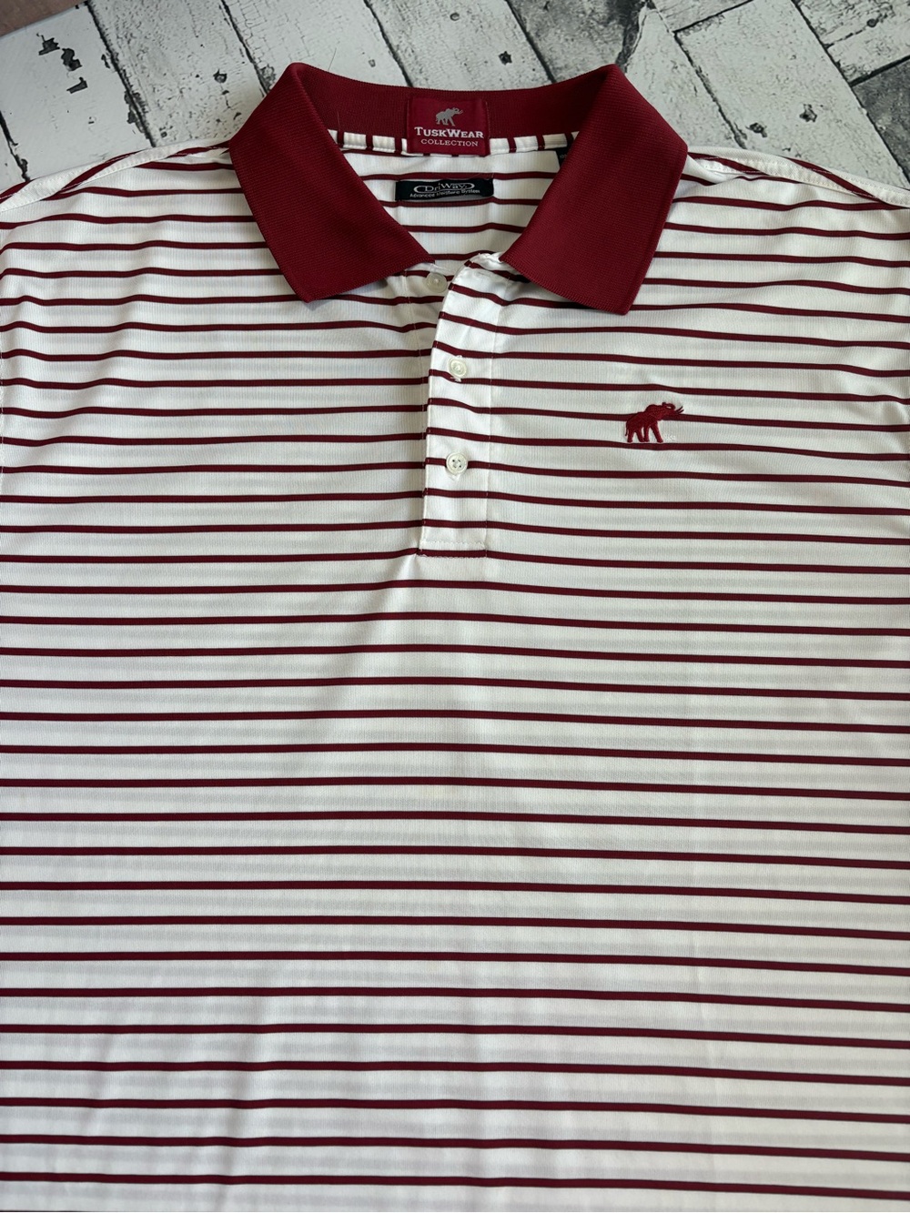 TuskWear Collection Alabama Crimson Tide Striped Polo Shirt Men’s XL